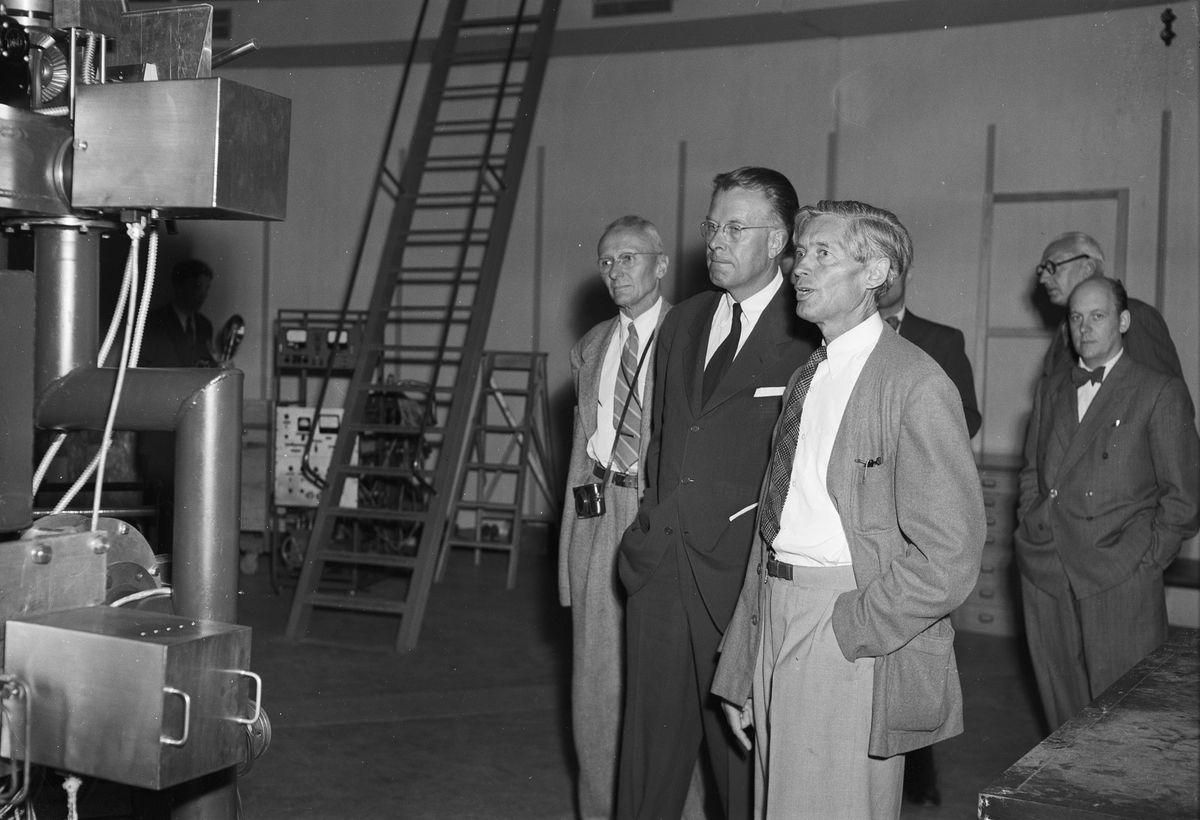 Amerikanska professor Lawrence besök på Gustaf Werners institut, Uppsala 1951