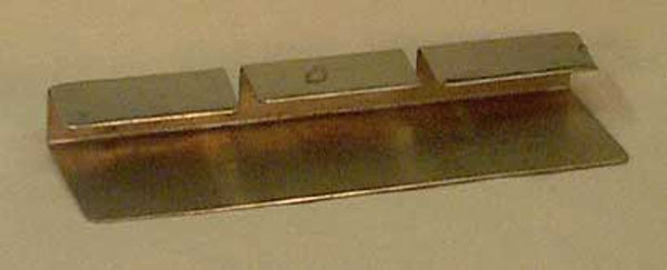 Biljettklämmor, 5 st likadana. För tre block i rad. Nysilver.