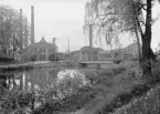 Motala Verkstad, ett av Sveriges äldsta verkstadsföretag. Grundat år 1822 på initiativ av Baltzar von Platen och i nära anknytning till byggandet av Göta kanal. Foto omkring 1940.