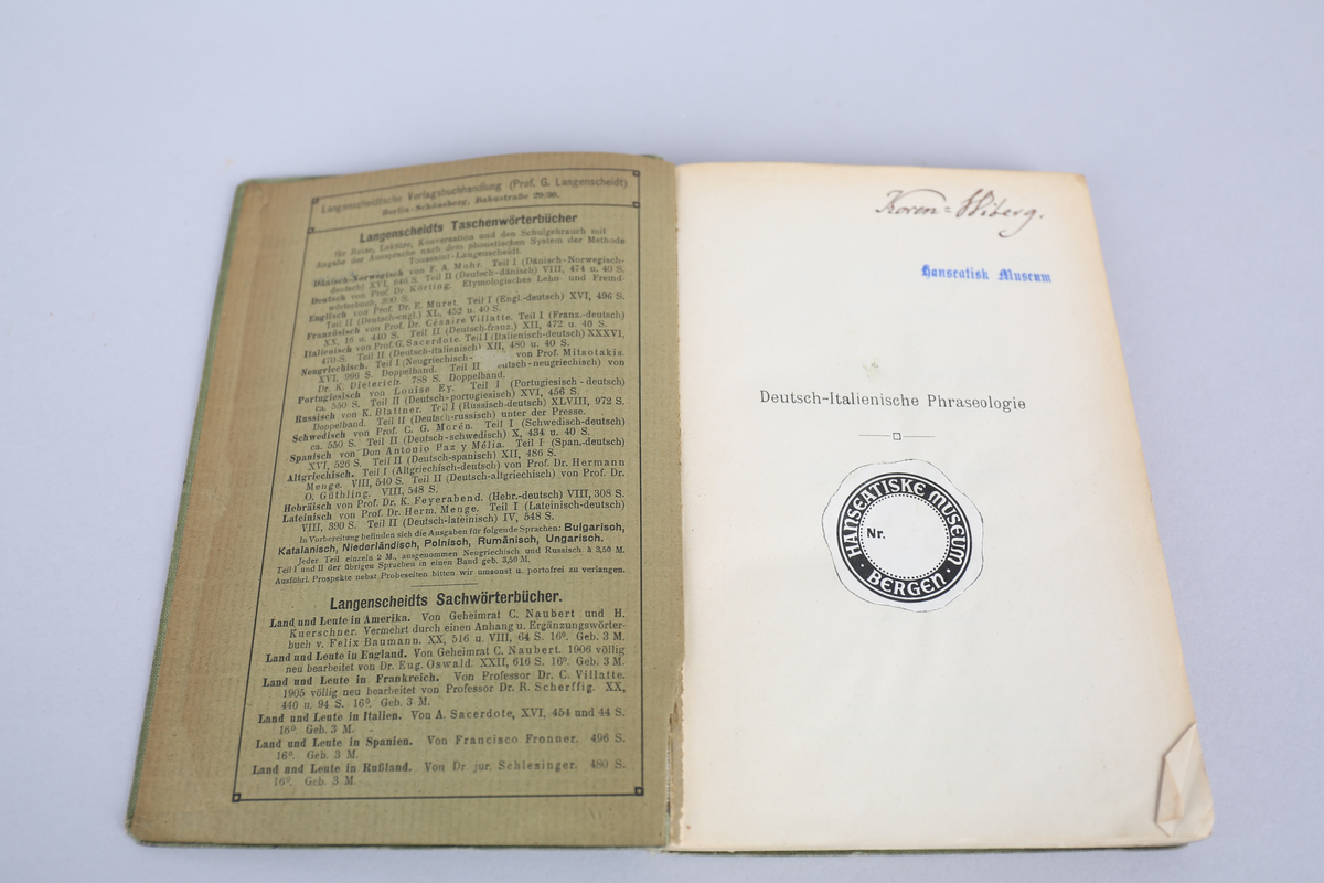 Sacerdote, Deutsch=Italienische Phraseologie. Heftet, 246 sider