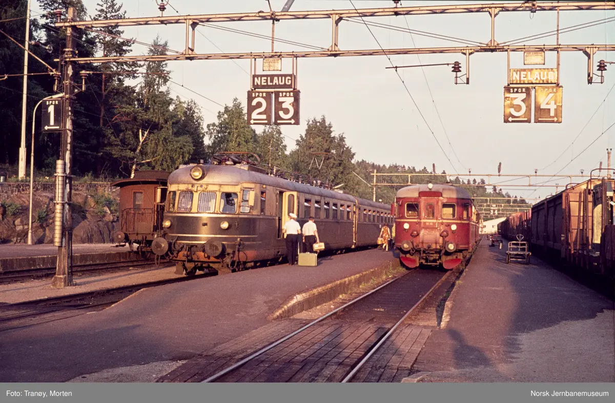 Togmøte på Nelaug stasjon