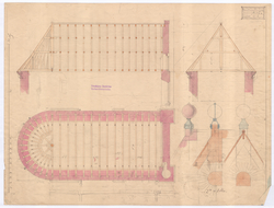 Kapittelhuset - takverk med diverse detaljtegninger [Arkitek