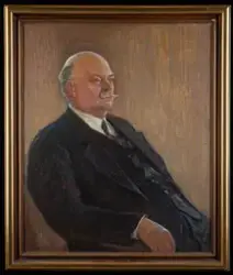 Porträtt av landstingsdirektör August Lindh till hans 60 - å
