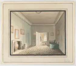 Interiör från Bråte säteri [Målning]