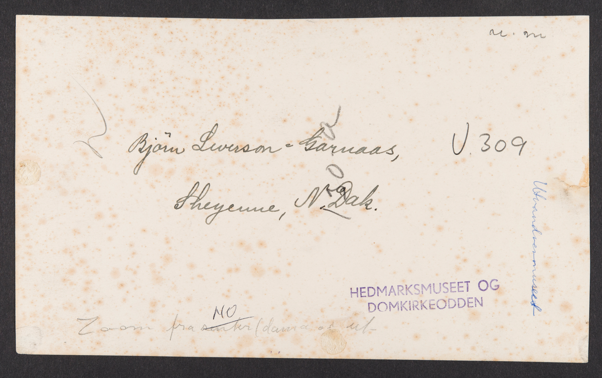 Bjørn Leverson, Garnaas,
Sheyenne, N. Dak,