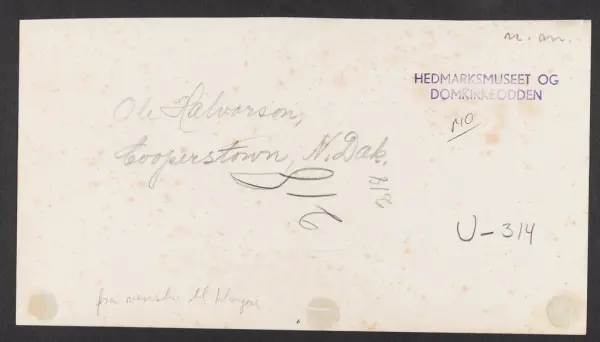 Ole Halvorson,
Cooperstown, N. Dak.