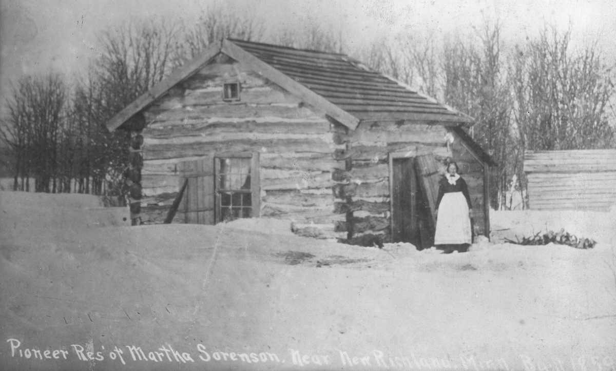 Pioneer Residence of Martha Sorenson, near New Richland,
Minn. 1859.