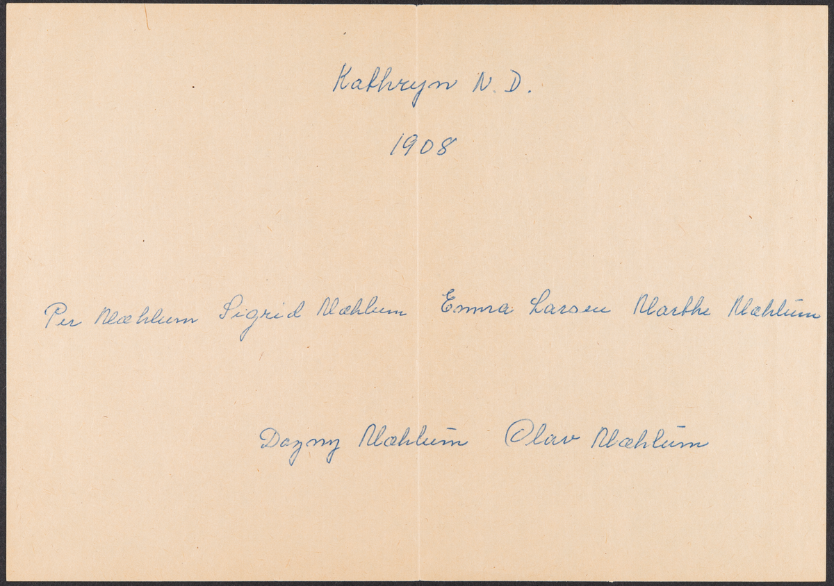 Kathryn, N. Dakota.
Familien Per Mæhlum.