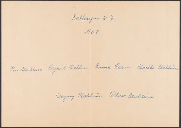 Kathryn, N. Dakota.
Familien Per Mæhlum.