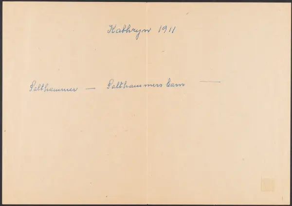 Kathryn 1911.
Salthammer - Salthammers barn.
