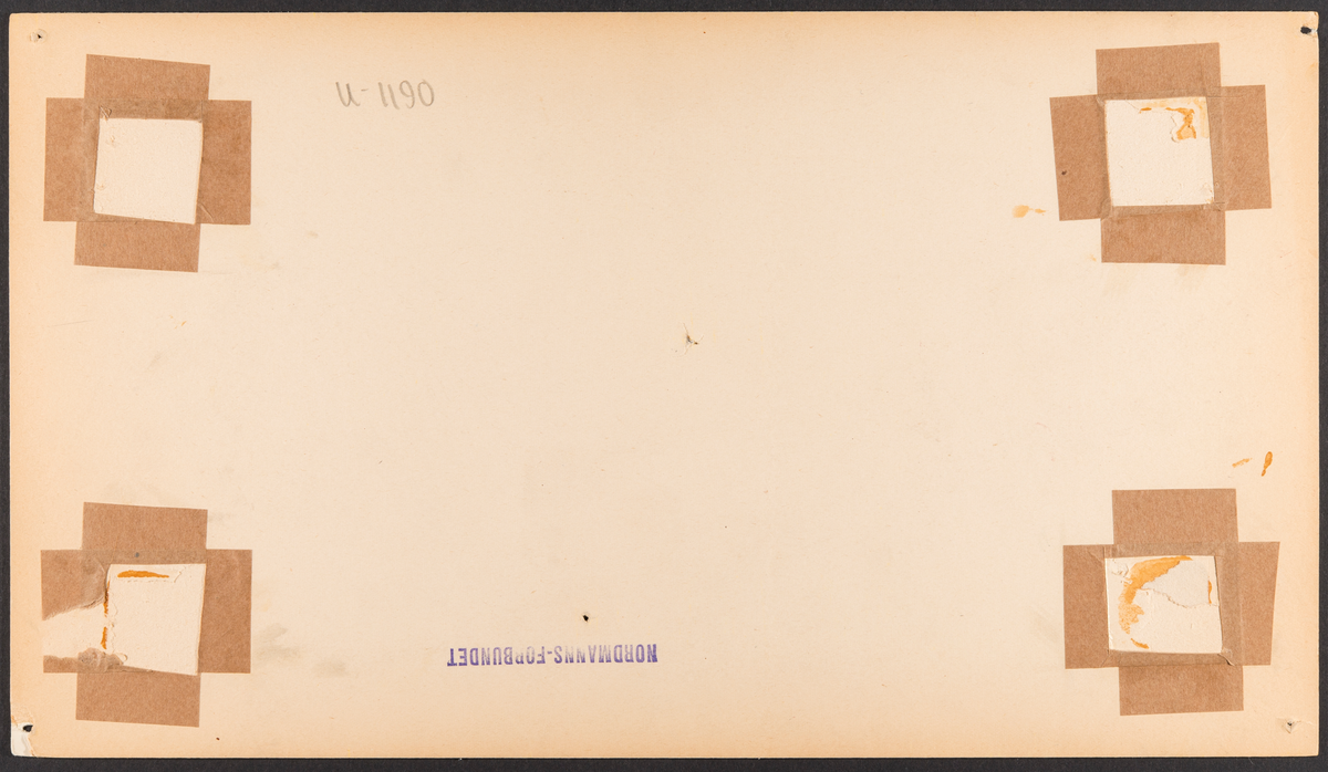 Selskap m/hornmusikk
foran "log cabin"

Johan Larson og hustru
Rev. O.A. Melby 1858
New Richland, Minn.