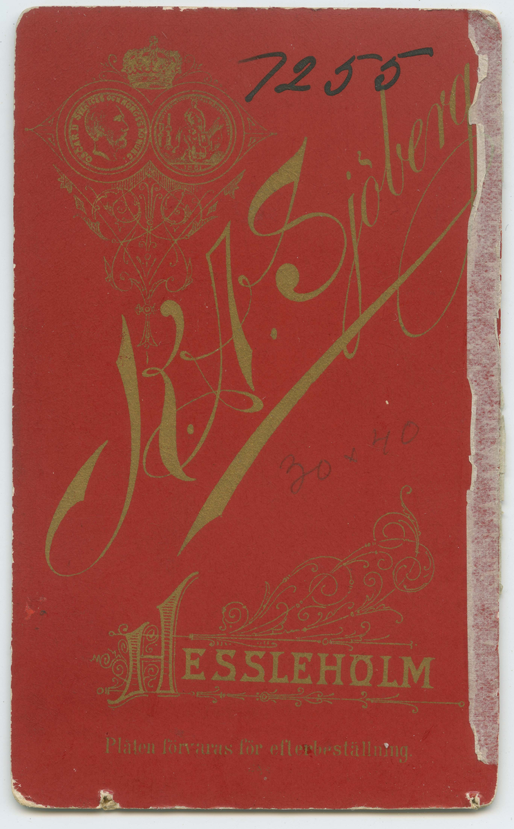 Porträtt på Komminister Johan Emil Ydström. Född år 1833.