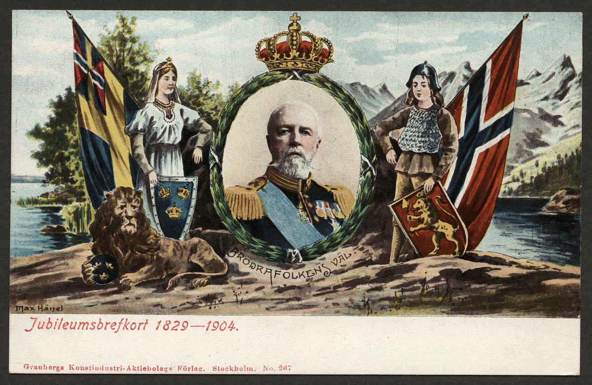 Max Hänet [konstnär]
Jubileumsbrefkort 1829-1904.
Granbergs Konstindustri Aktiebolags Förlag. Stockholm Nr 267