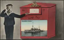 Skeppsgosse vid Brevlåda.