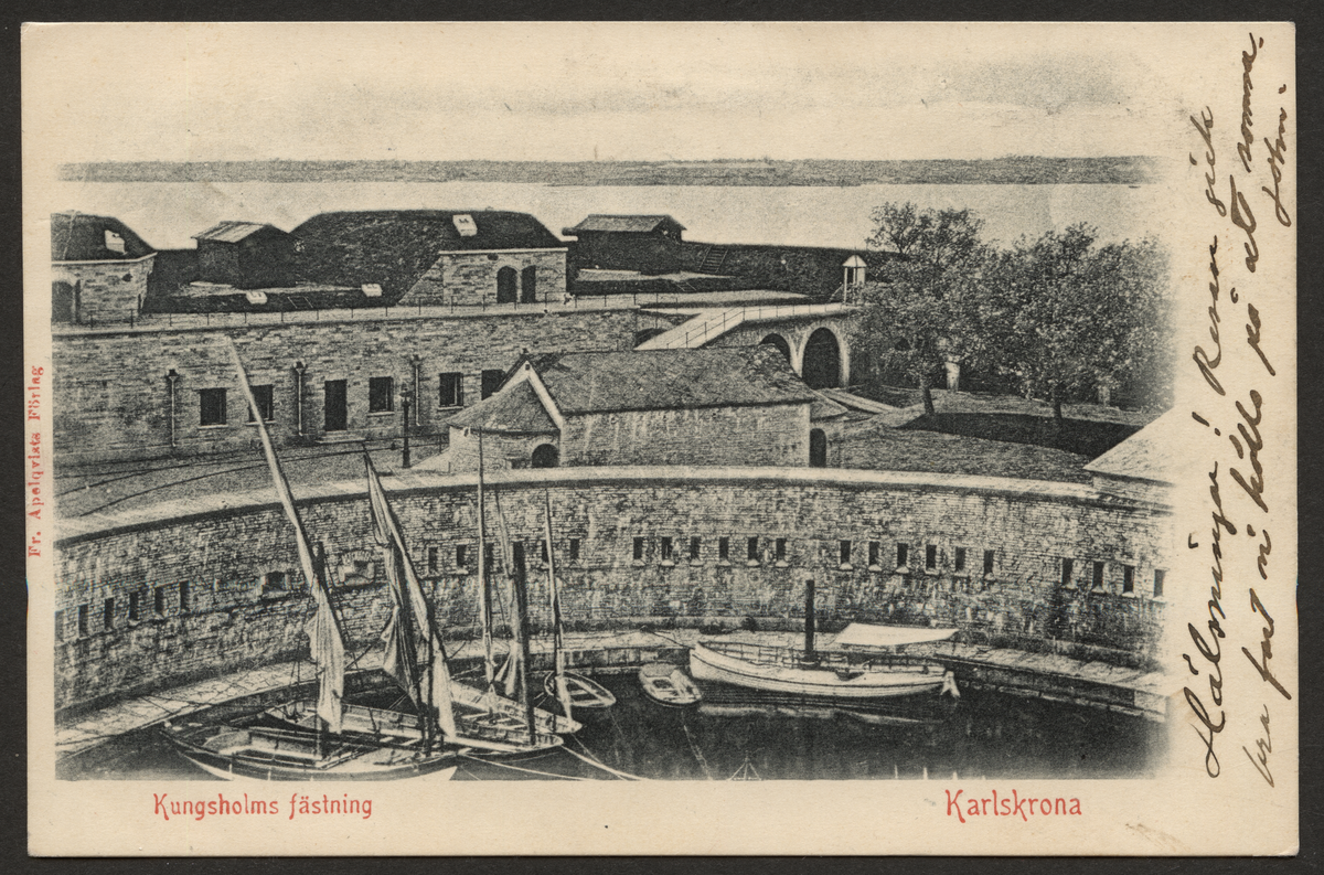 Vykort på kungsholms fort i Karlskrona