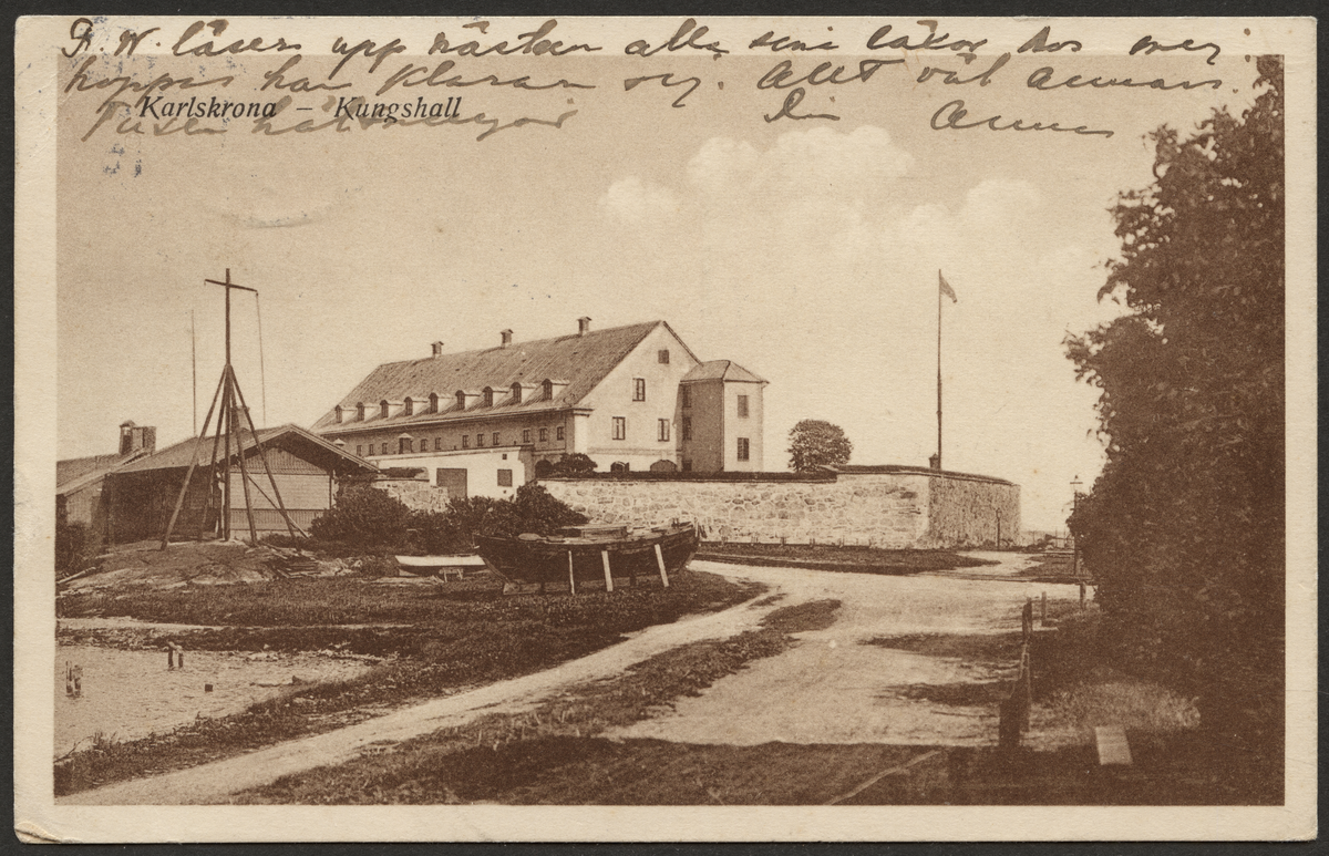 Vykort på Kungshall Karlskrona.
