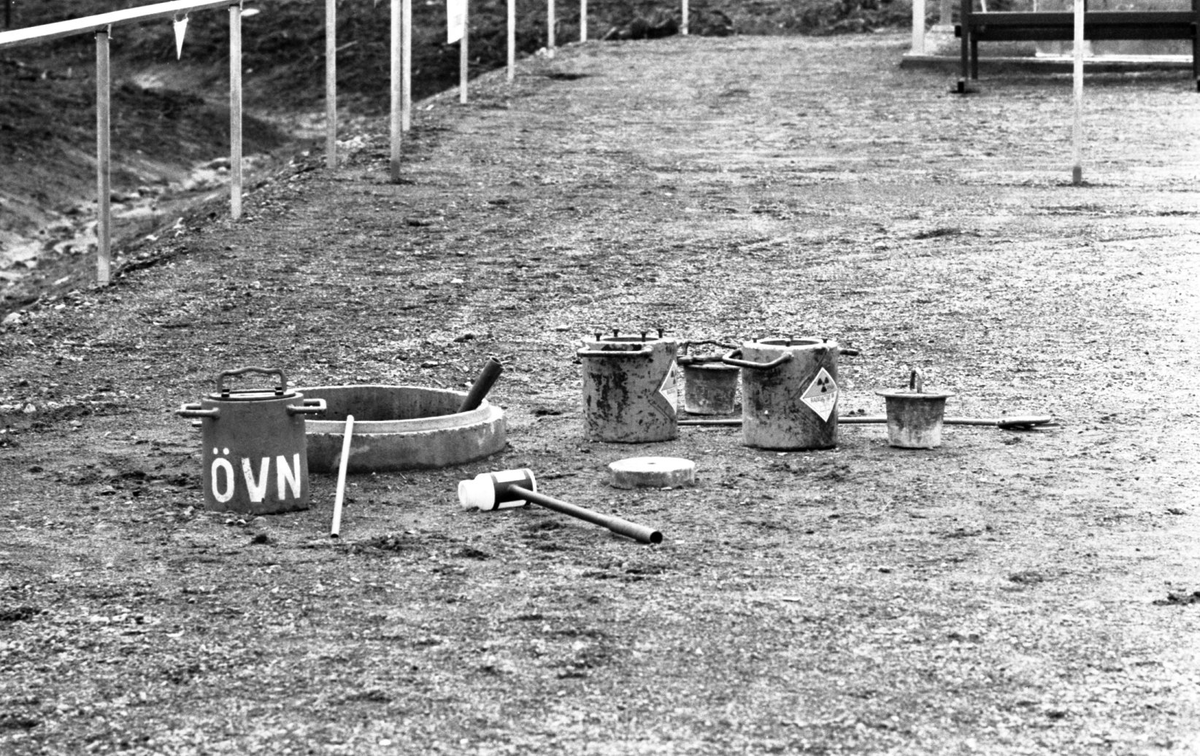 Första övningen på den nya ABC-banan i Skövde för Räddningsverket hösten 1989.