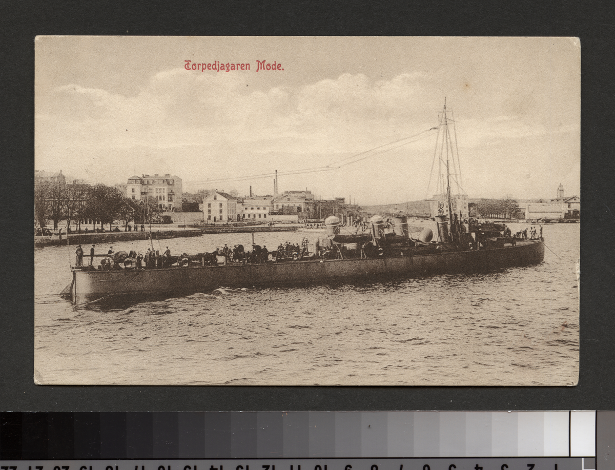 Vykort på torpedjagaren Mode