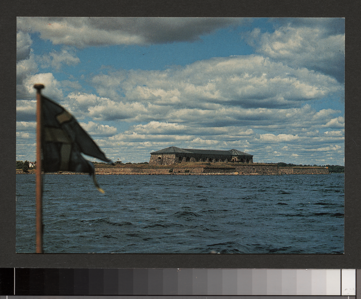 Vykort på Drottningskärs kastell från 1680 ritat av Erik Dahlbergh.