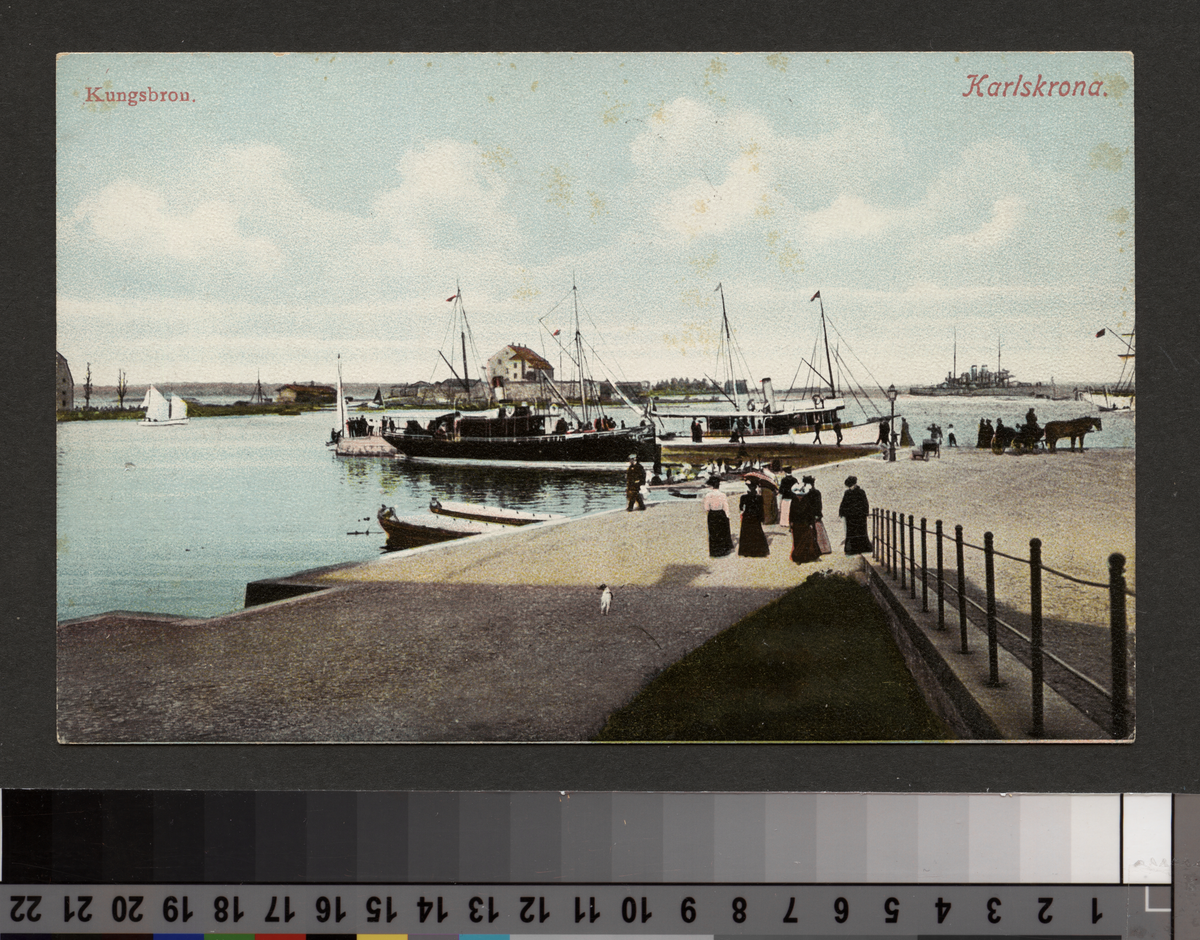 Vykort från Kungsbron i Karlskrona.