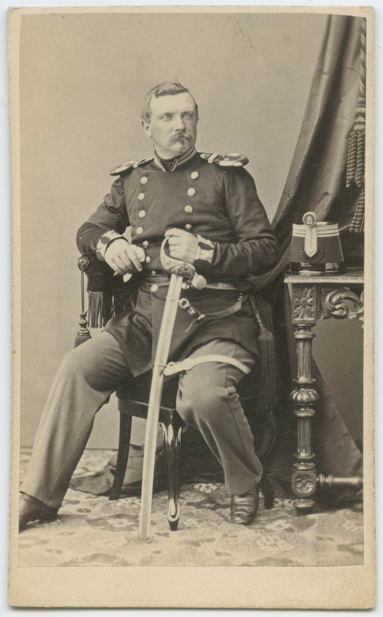 Porträtt på Kapten Malcolm Adolf Åberg, Jönköping. Född år 1824.