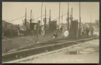 Bilden visar en ubåtsflottan förtöjd vid kaj i Åbenrå Danmark i maj 1929.