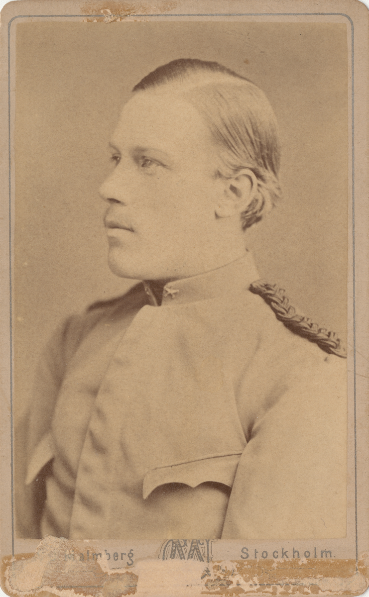 Porträtt av Gustaf Stedt, underlöjtnant vid Fortifikationen.