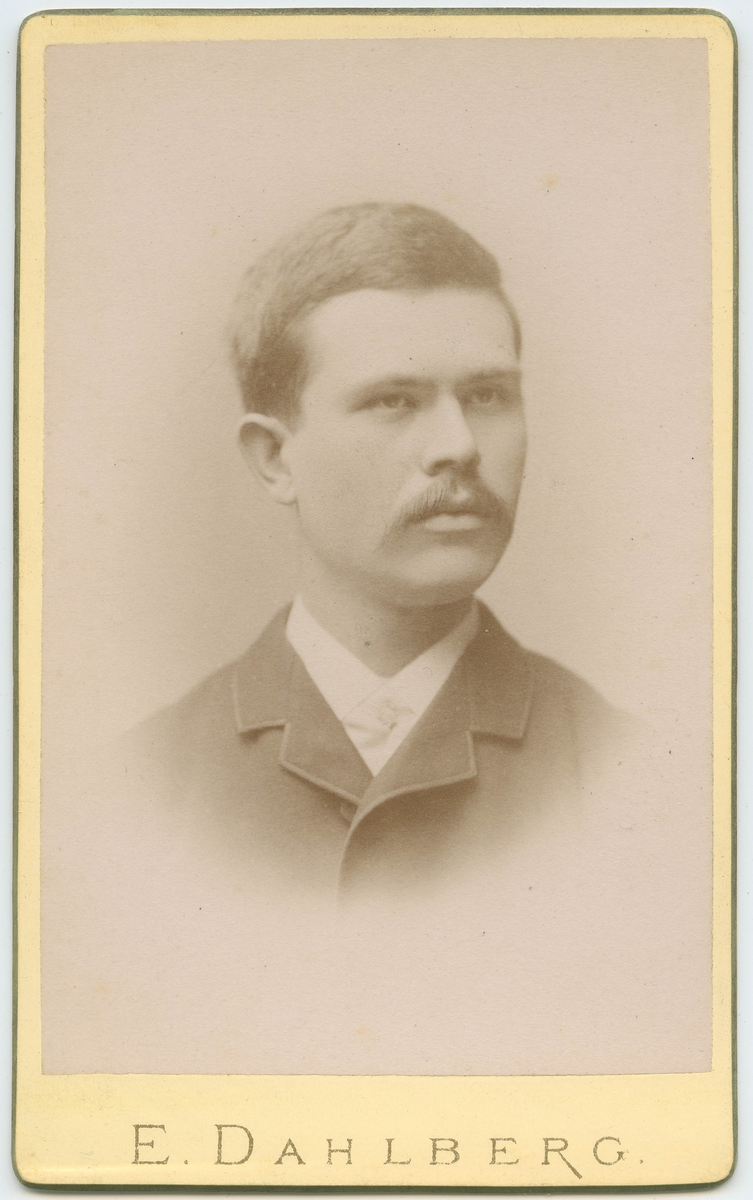 Porträtt på Fil doktor, Pär Östergren. Född 3 januari 1864 i Breviks socken, död 19 augusti 1905 vid Djursätra brunn.