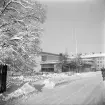 Östergötlands museum i vinterskrud. Foto 1950.