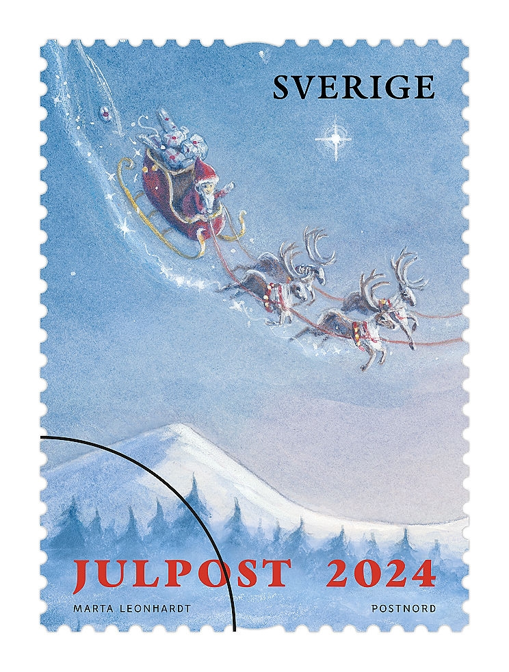 Häfte 10 motiv, inrikes brev, julpost