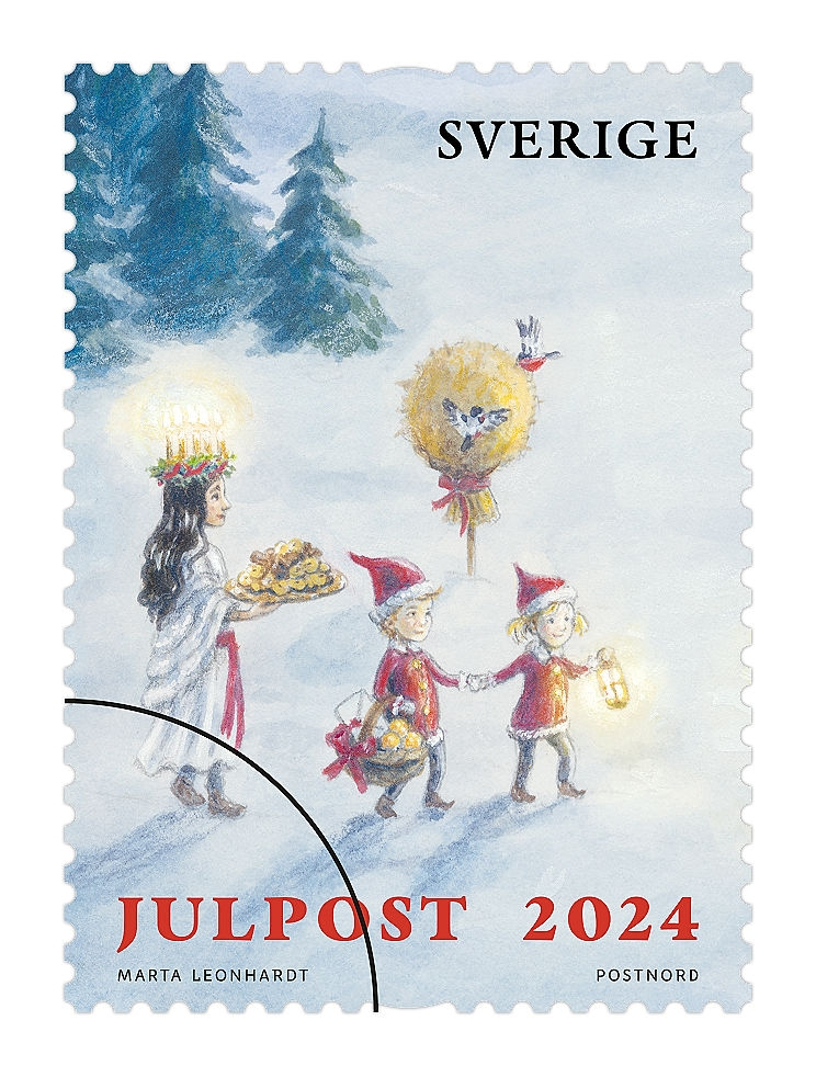 Häfte 10 motiv, inrikes brev, julpost