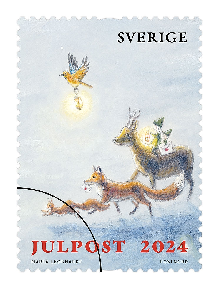 Häfte 10 motiv, inrikes brev, julpost