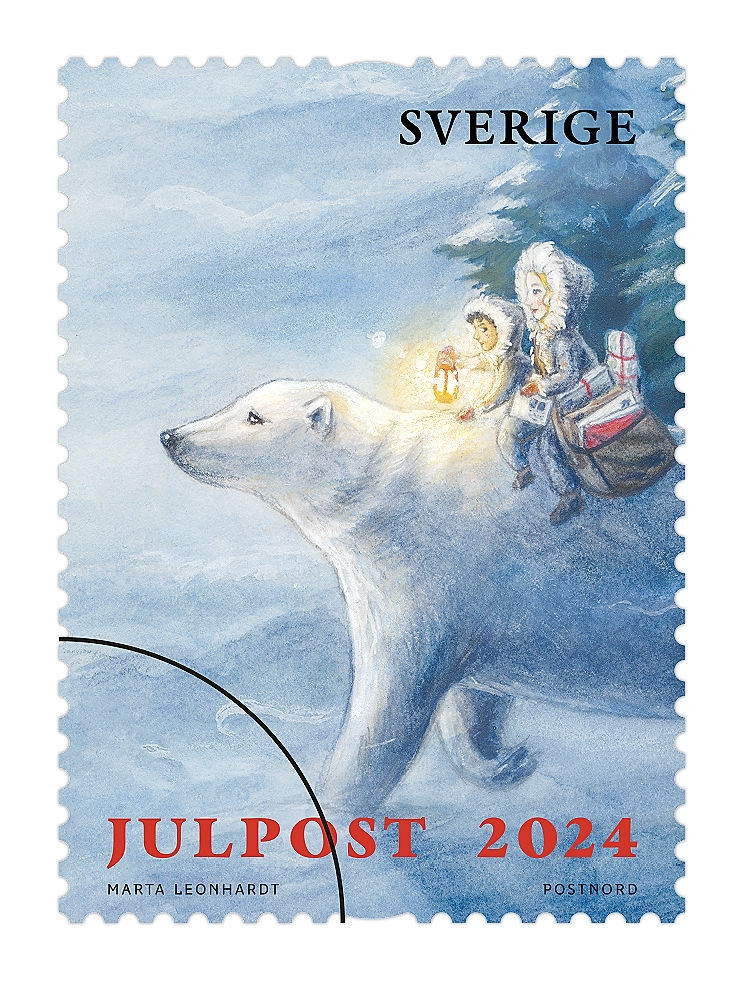 Häfte 10 motiv, inrikes brev, julpost