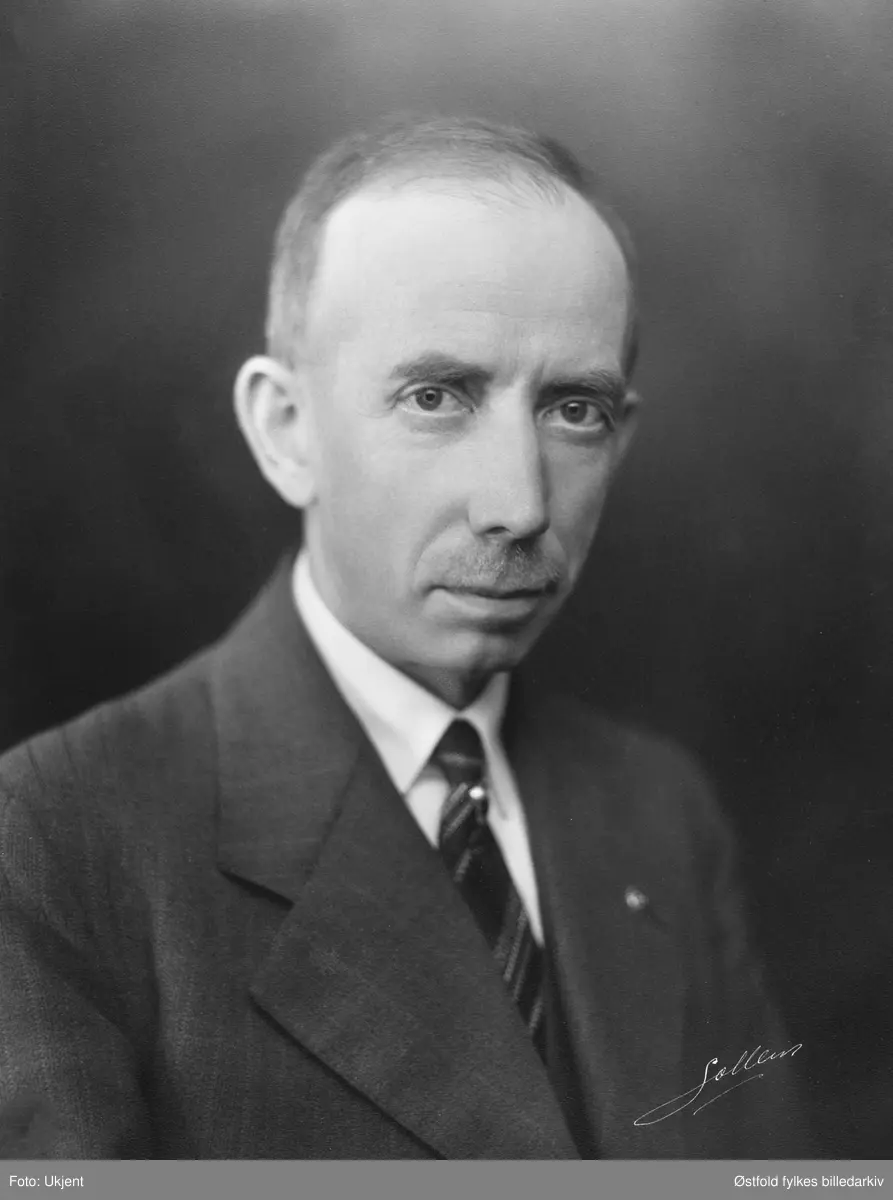 Portrett av urmaker Alfred Grønneberg (1879-1936), politiker og Høyremann, satt i bystyret. Medlem av styret siden 1933. 

Portretter av direktører og / eller styremedlemmer med mer i Fredrikstad Spareskillingsbank, etablert 1875 og Fredrikstad Sparebank etablert 1843.