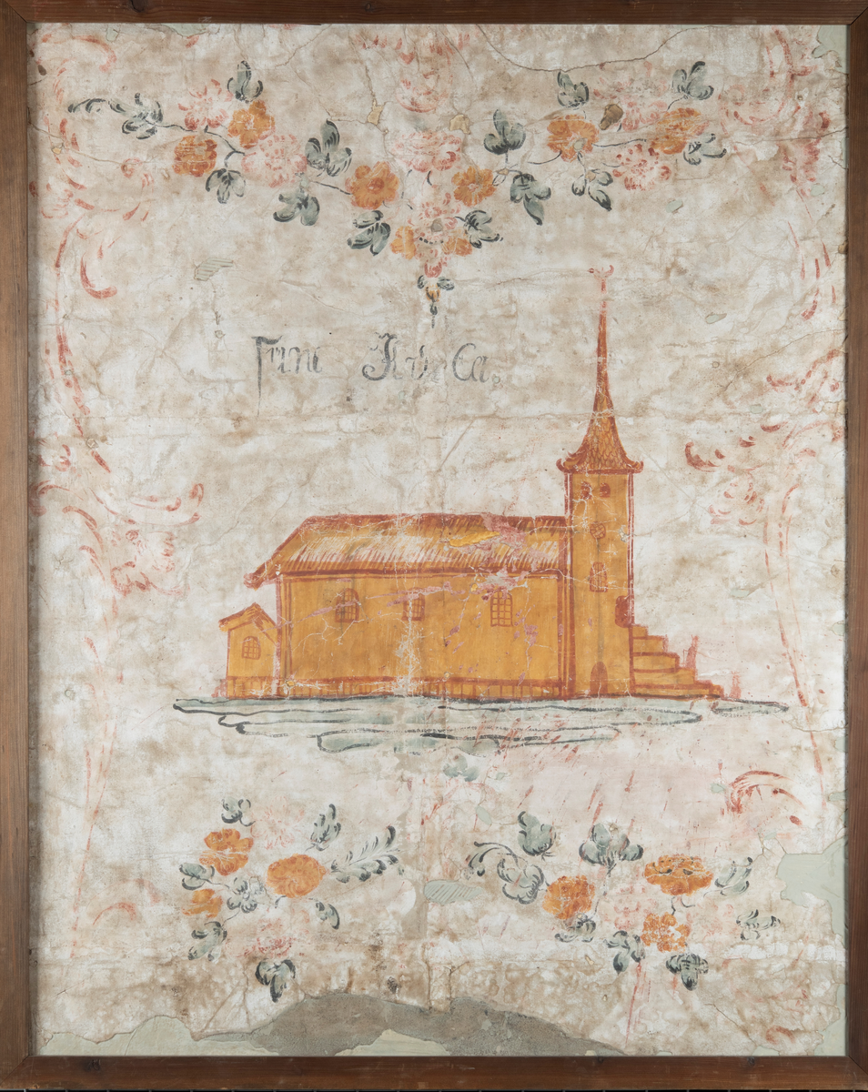 :2 n eskare, föreställer en man som sitter i en eka och fiskar, i förgrunden slingerornamentik och ett par fåglar.