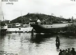 Södra varvet, Stockholm. S/S TOSTO av Haugesund på slipen fö