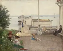 Badehuset i Åsgårdstrand [Maleri]