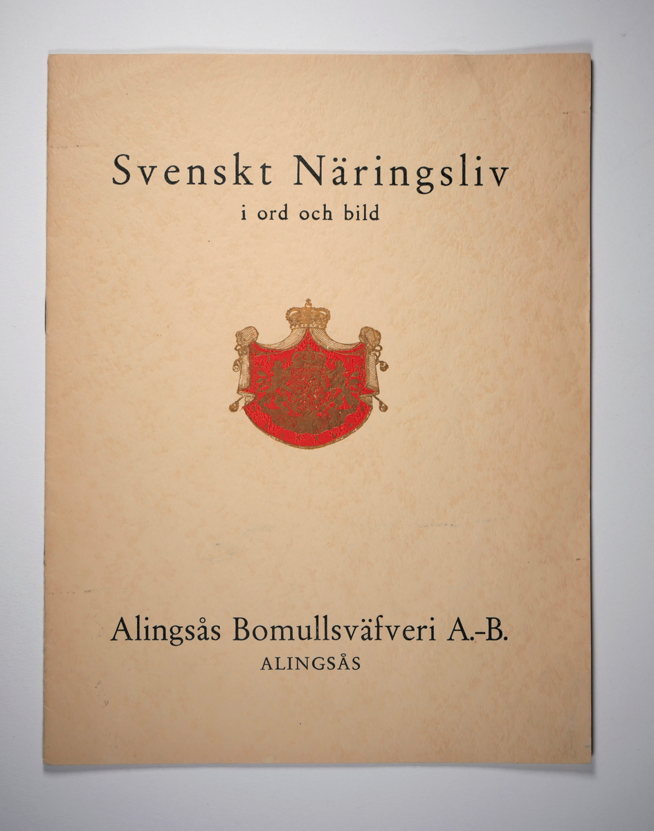 Alingsås Bomullsväveri AB
Svenskt näringsliv i ord och bild.

Tryck, 8 sidor, ill, 1939.