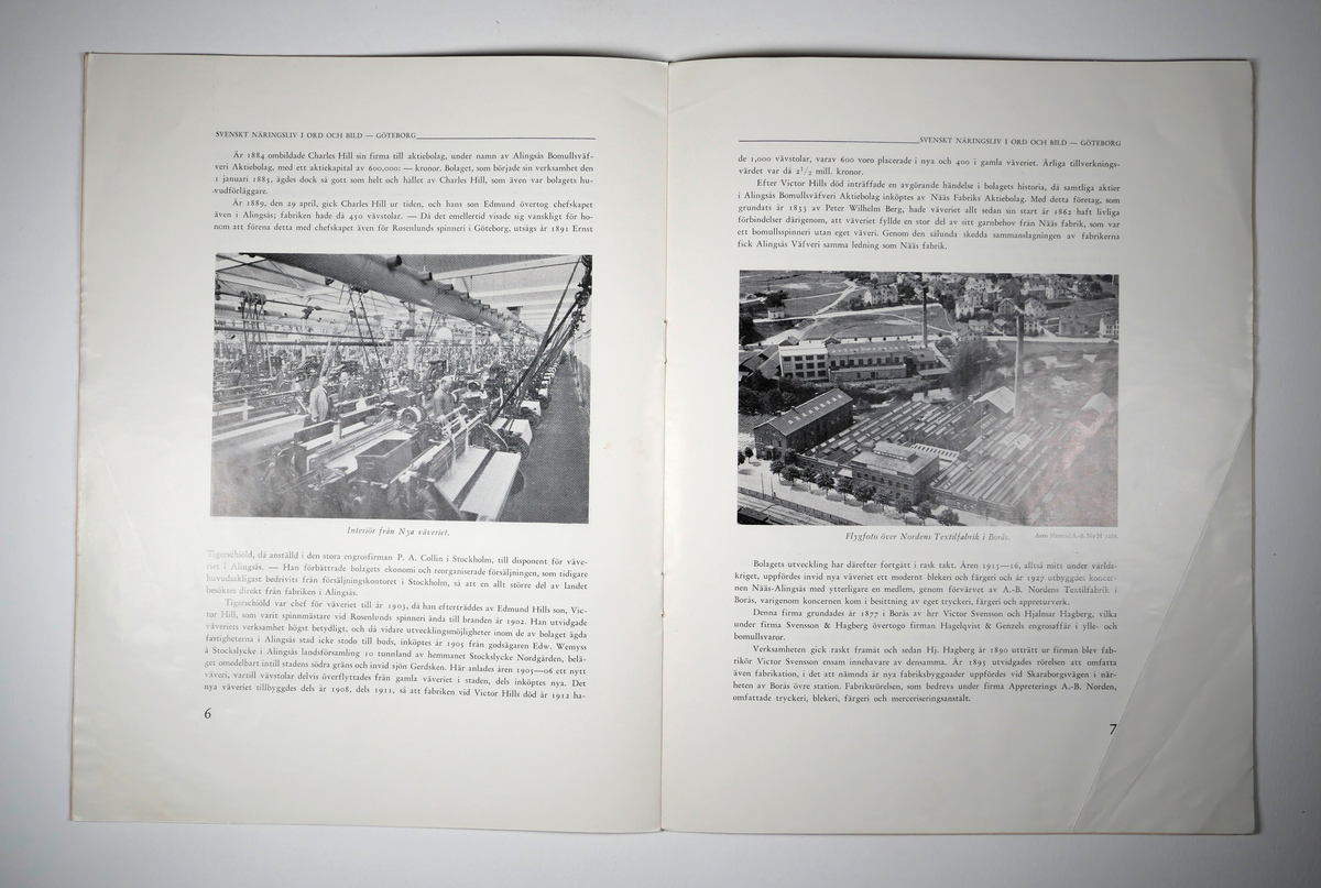 Alingsås Bomullsväveri AB
Svenskt näringsliv i ord och bild.

Tryck, 8 sidor, ill, 1939.