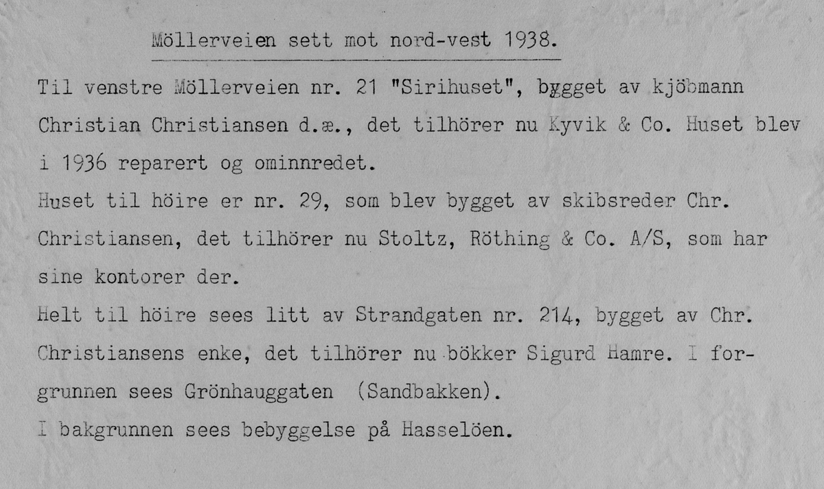 Møllervegen 21 sett fra Grønhauggata. Til høyre er Møllervegen 29.