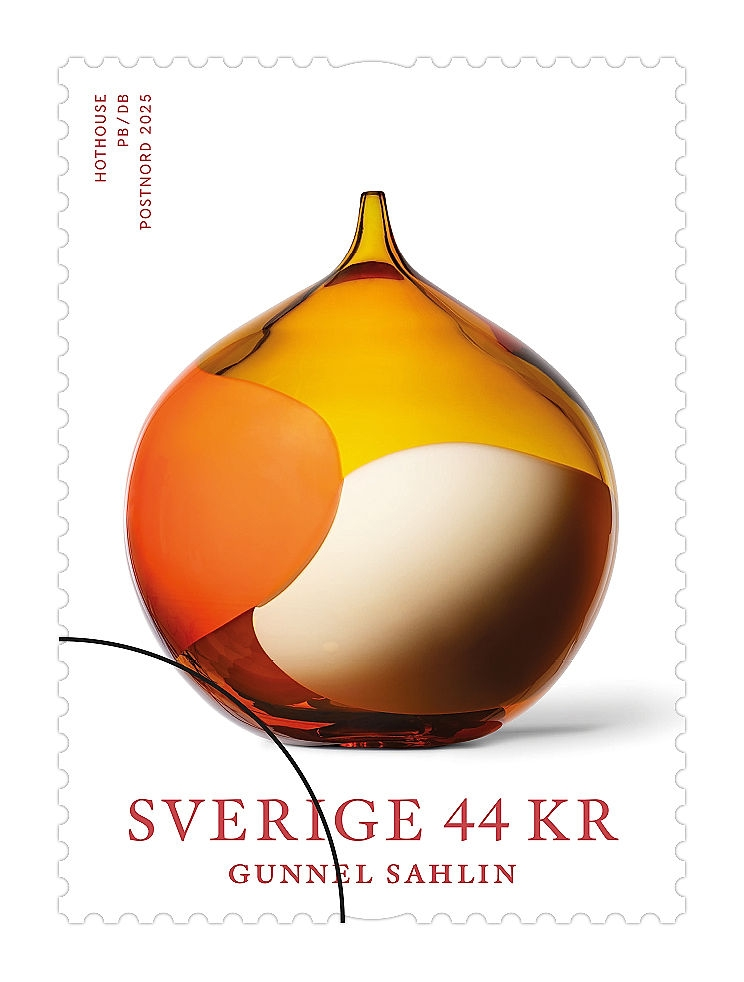 1 av 5 frimärken i häfte, Valör 44 kronor