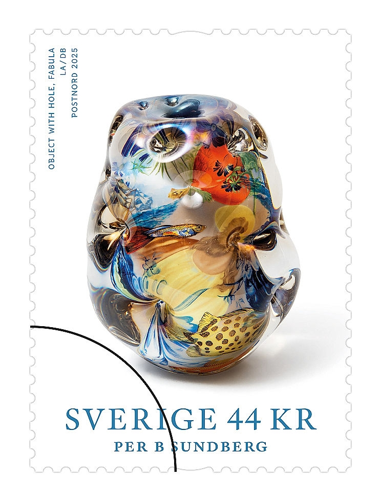 1 av 5 frimärken i häfte, Valör 44 kronor