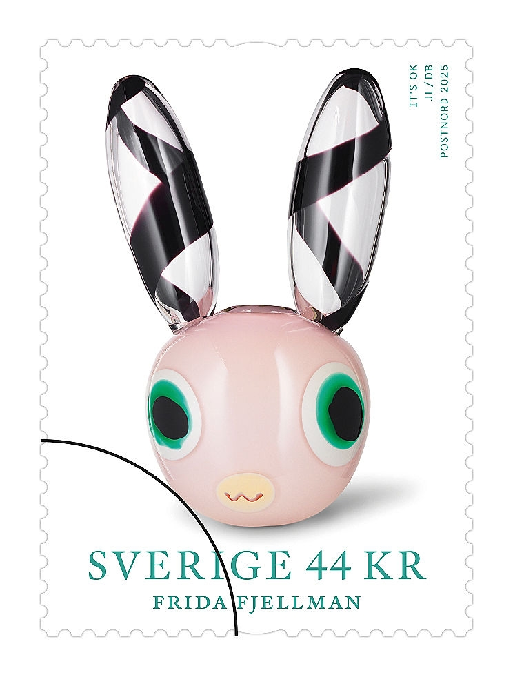 1 av 5 frimärken i häfte, Valör 44 kronor