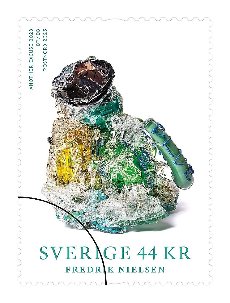 1 av 5 frimärken i häfte, Valör 44 kronor