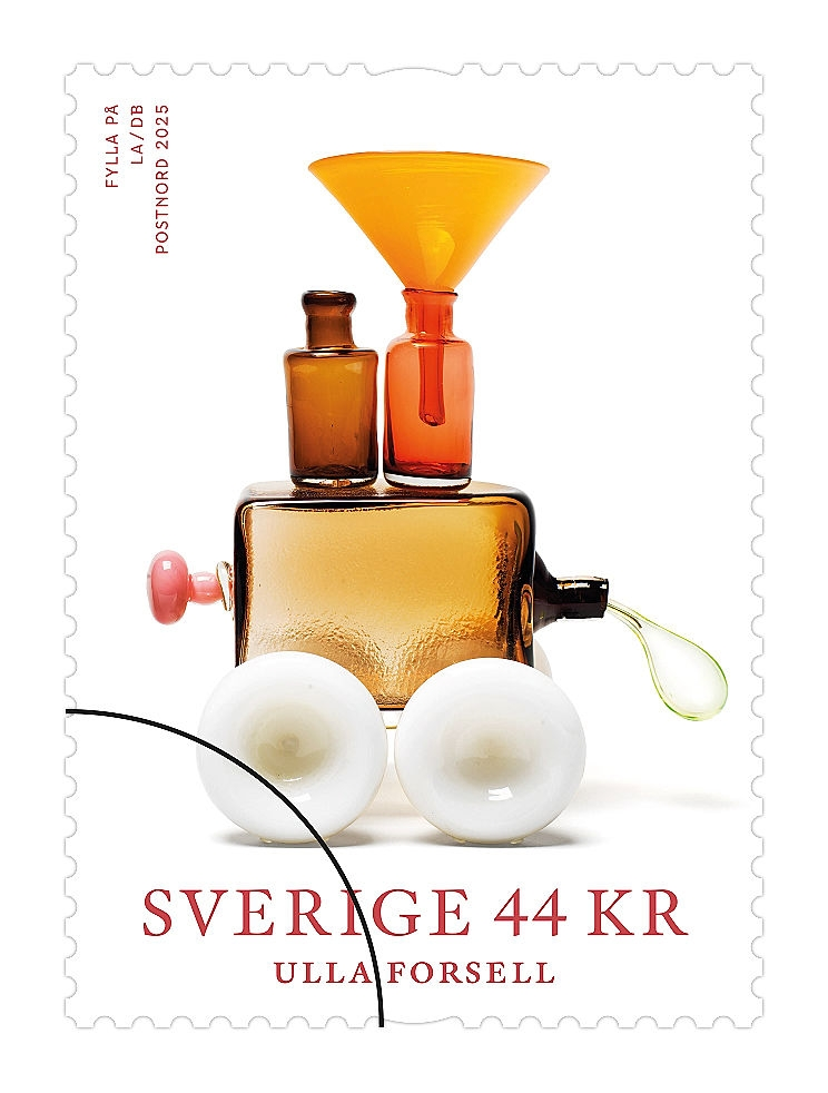 1 av 5 frimärken i häfte, Valör 44 kronor