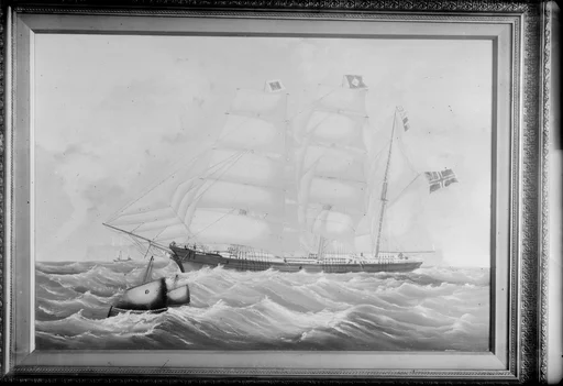 Avfotografert maleri av barken Sylvia