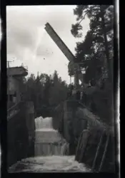 Håveruds slussar med järnvägsbron i Dalslands kanal