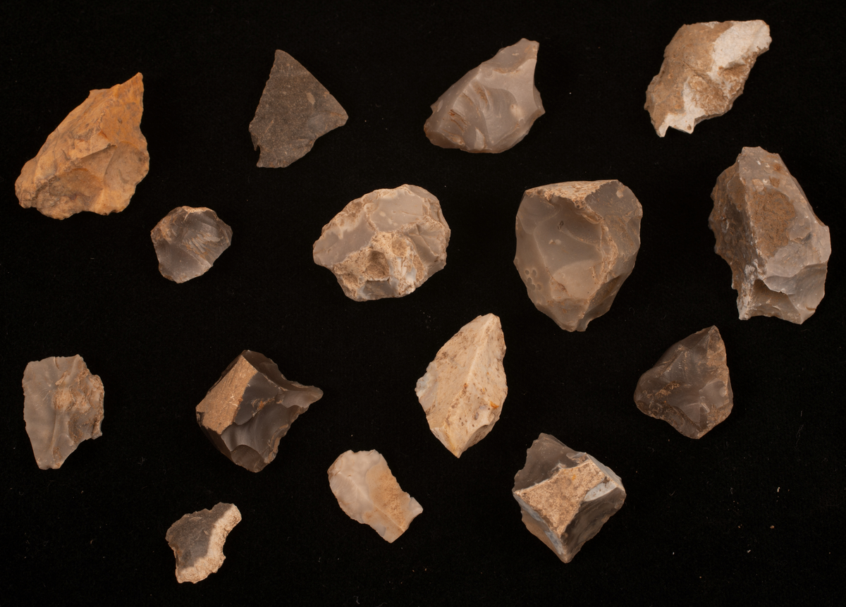 Flinta: 15 bitar, varav ett par avslag, någon är svallad
Rödgods, äldre: 1 skärva, mycket liten.
Rödgods, yngre: 13 skärvor
Porslin: 10 skärvor
Glas: 9 bitar, flaska och snapsglas
Mynt: Oscar II, 1876-1907
Kritpipta: 7 delar varav 3 delar av huvuden