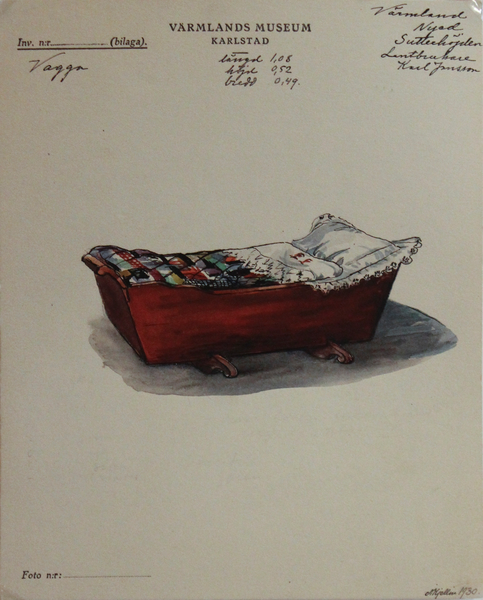 Akvarellteckning av Sigrid Kjellin.
