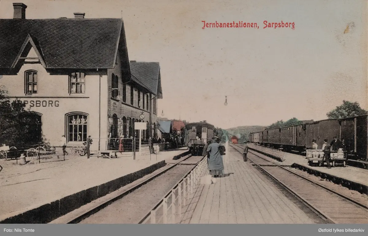Sarpsborg jernbanestasjon 1907.